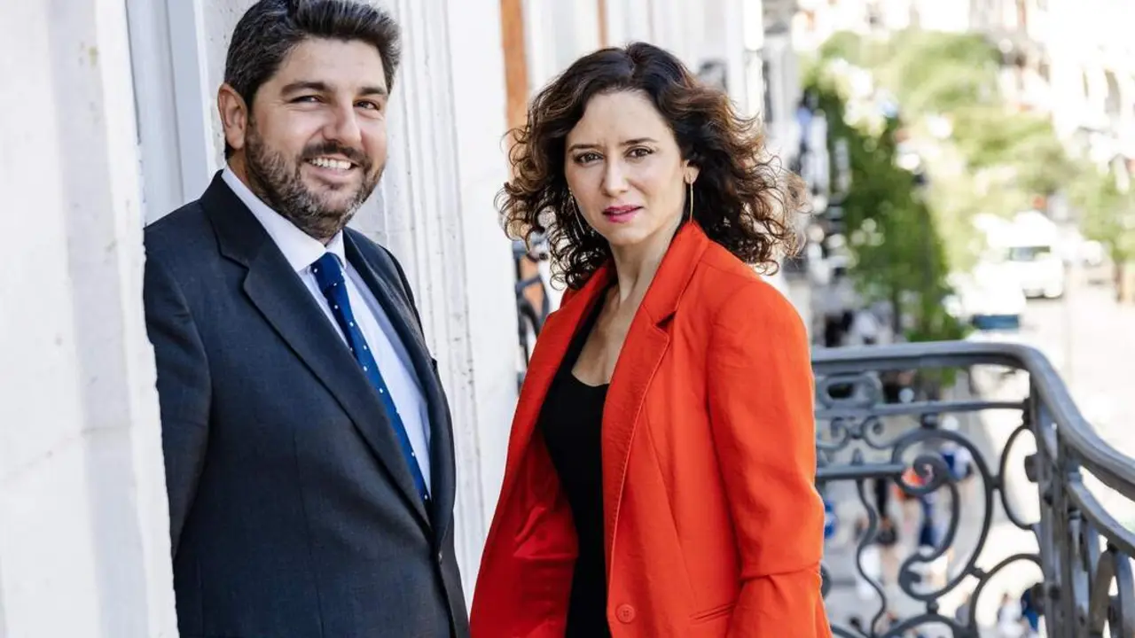  El presidente de la Regi&oacute;n de Murcia, Fernando L&oacute;pez Miras y la presidenta de la Comunidad de Madrid, Isabel D&iacute;az Ayuso 