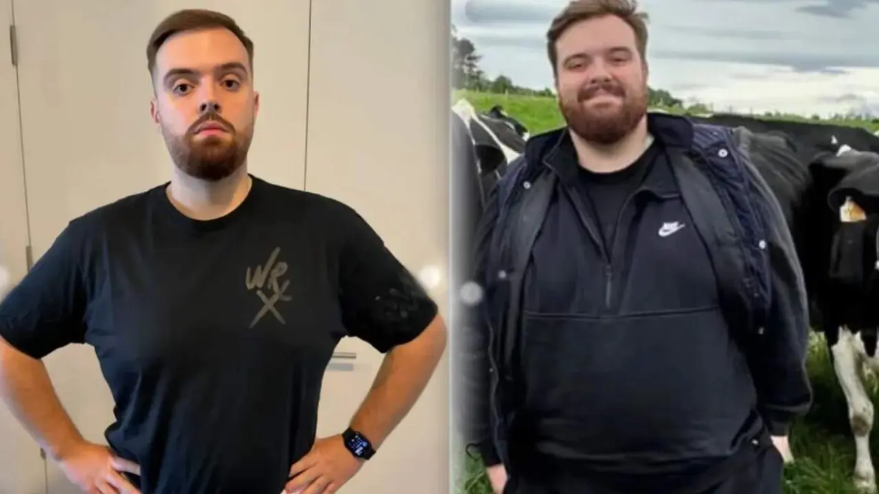  La comparativa que el propio Ibai Llanos sub&iacute;a a Instagram en su d&iacute;a 100 d&iacute;as de cambio f&iacute;sico 