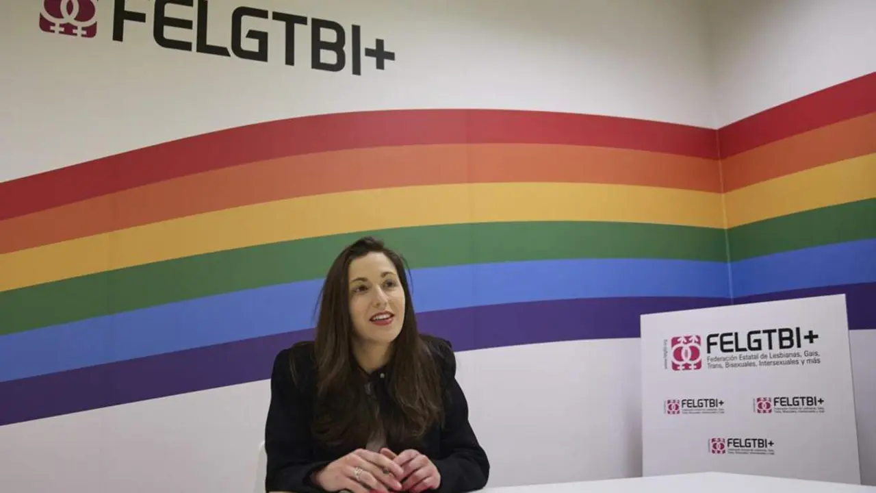  Entrevista a la presidenta de la FELGTBI+, Paula Iglesias, en Federaci&oacute;n Estatal de Lesbianas, Gais, Trans, Bisexuales, Intersexuales y m&aacute;s, a 10 de diciembre del 2024, en Madrid. - JES&Uacute;S HELL&Iacute;N / STUDIO MEDIA 19 | EP 