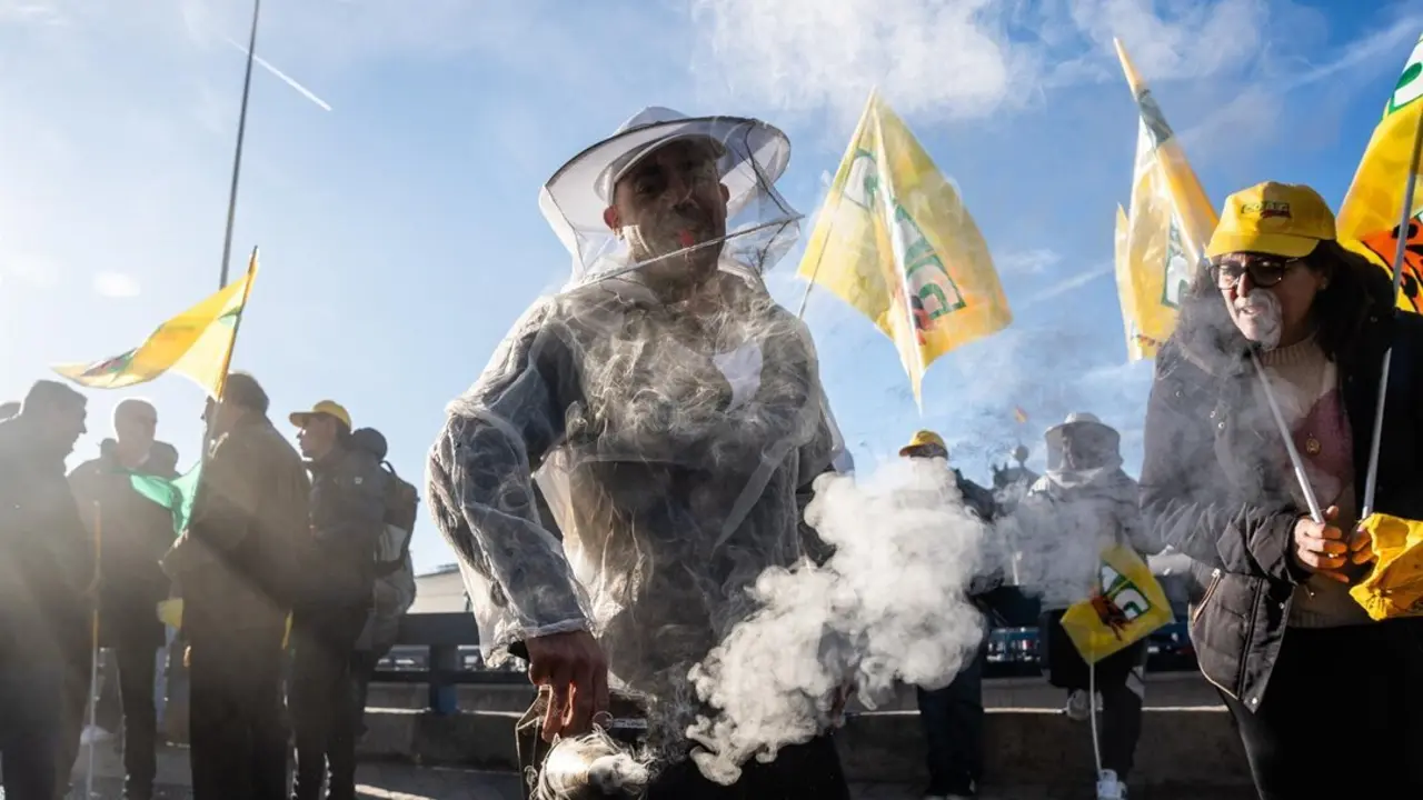  Archivo - Apicultores durante una protesta de agricultores y ganaderos frente al Ministerio de Agricultura, a 16 de diciembre de 2024, en Madrid (Espa&ntilde;a). - Matias Chiofalo - Europa Press - Archivo 