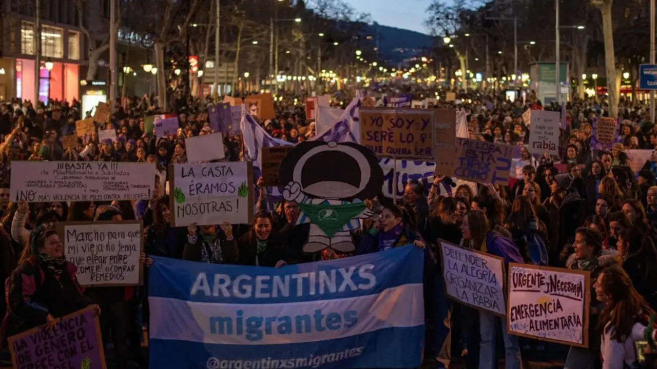  Archivo - Centenares de personas durante la manifestaci&oacute;n del 8M, a 8 de marzo de 2024, en Barcelona, Catalunya (Espa&ntilde;a). - Lorena Sop&ecirc;na - Europa Press - Archivo 