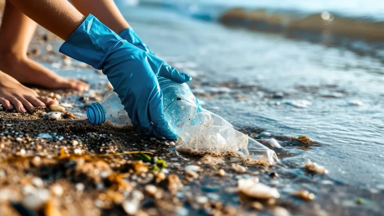  Recogida de residuos pl&aacute;sticos en una playa | Agencia sinc 