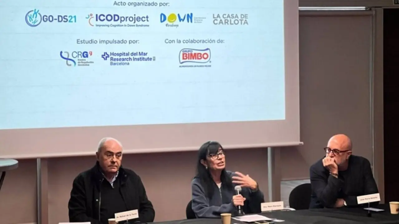  El coordinador del Grupo de Farmacolog&iacute;a Integrada y Neurociencia de Sistemas del Hmrib, Rafael de la Torre, la l&iacute;der del grupo de Neurobiolog&iacute;a Celular y de Sistemas del Crg, Mara Dierssen, y el fundador de La Casa de Carlota, Jos&eacute; Mar&iacute;a Batalla. - HMRIB 