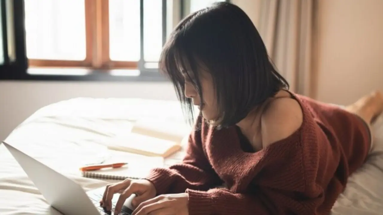  Chica con un ordenador 