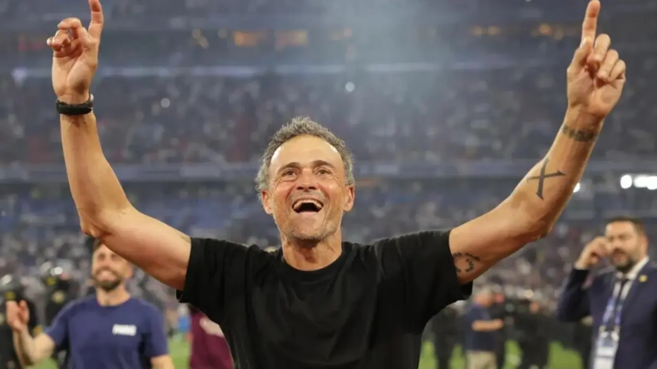  Luis Enrique celebrando su victoria en la final de la Champions 