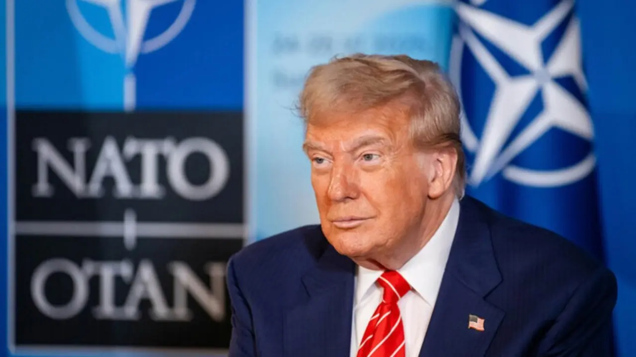  Presidente de Estados Unidos, Donald Trump, en la cumbre de la OTAN.<br>- Martijn Beekman/NATO/dpa 