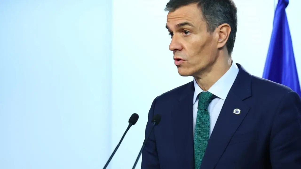  El presidente del Gobierno, Pedro S&aacute;nchez, ofrece una rueda de prensa tras una reuni&oacute;n del Consejo Europeo, a 26 de junio de 2025, en Bruselas (B&eacute;lgica).<br>- Pool Moncloa/Fernando Calvo y Pool UE 