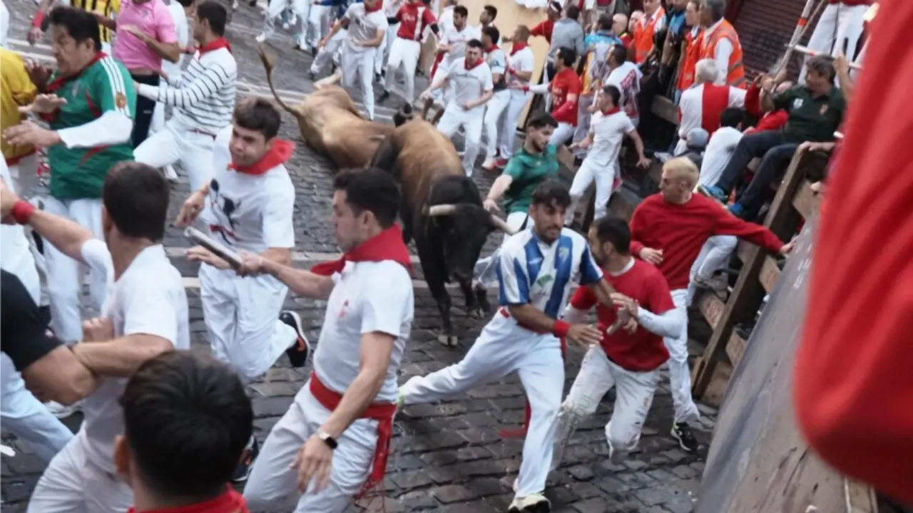  Encierro protagonizado por los toros de &Aacute;lvaro N&uacute;&ntilde;ez<br>- EDUARDO SANZ - EUROPA PRESS 