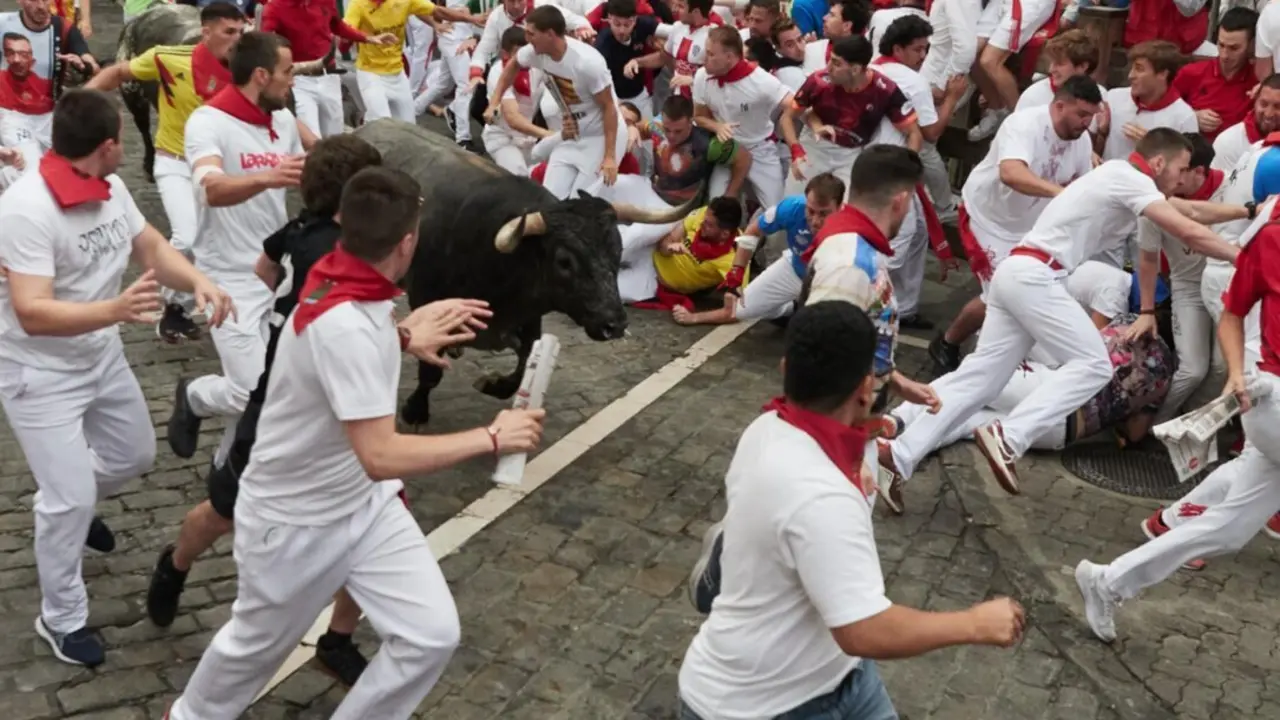  Archivo - Foto de archivo de un encierro con toros de la ganader&iacute;a Miura.<br>- EUROPA PRESS - Archivo 
