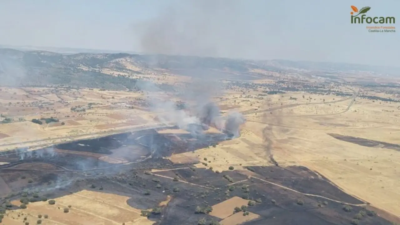  Un incendio en Brazatortas obliga a cortar la circulaci&oacute;n del tren entre Puertollano y Venta la In&eacute;s<br>- PLAN INFOCAM 