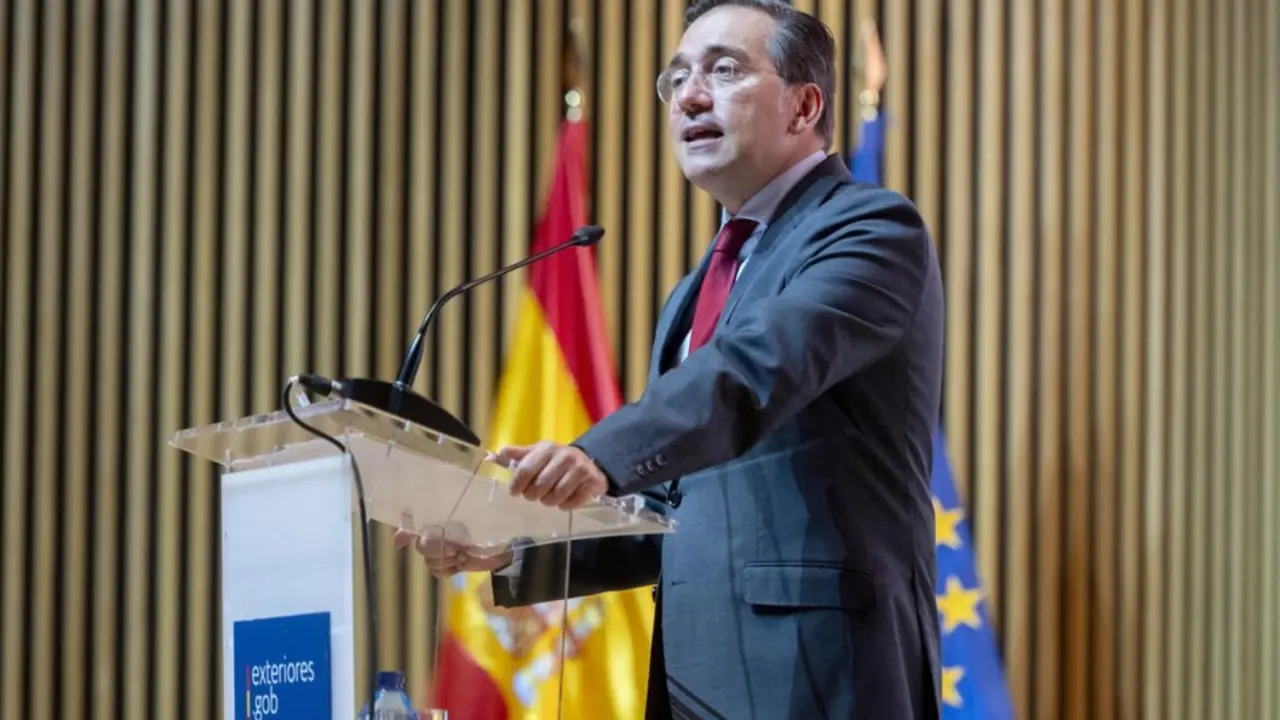  El ministro de Asuntos Exteriores, Uni&oacute;n Europea y Cooperaci&oacute;n, Jos&eacute; Manuel Albares, presenta la Estrategia de Acci&oacute;n Exterior de Espa&ntilde;a 2025-2028, en la Sede Marqu&eacute;s de Salamanca, a 4 de septiembre de 2025, en Madrid (Espa&ntilde;a).<br>- Alberto Ortega - Europa Press 