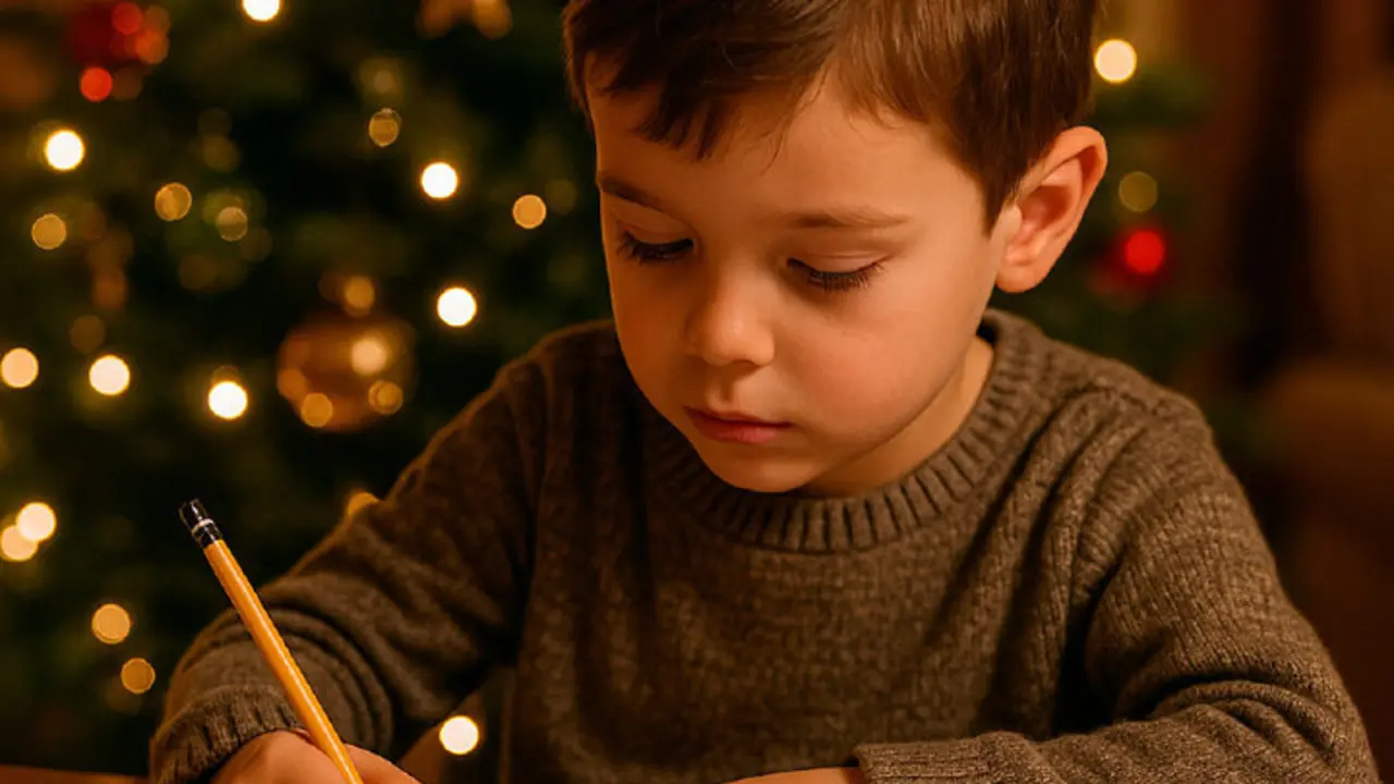  Ni&ntilde;o escribiendo una carta 