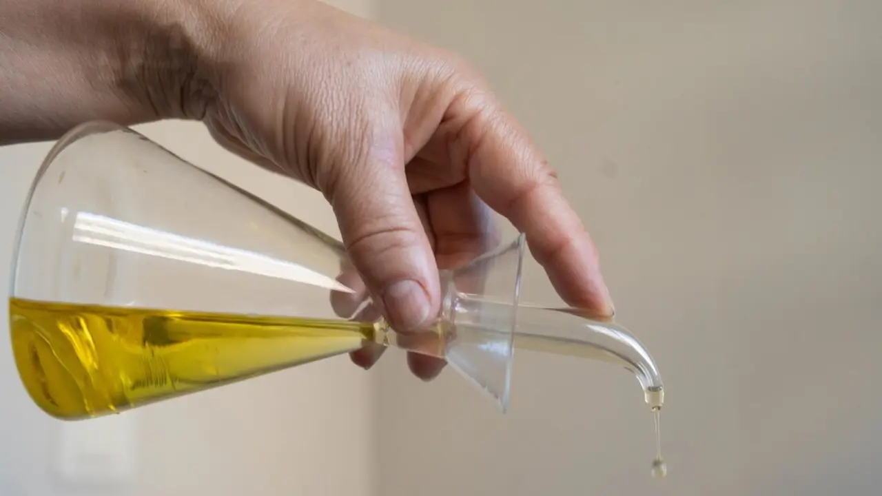 Archivo - Una persona echa aceite de una aceitera, a 21 de junio de 2024, en Barcelona, Catalu&ntilde;a.
- David Zorrakino - Europa Press - Archivo