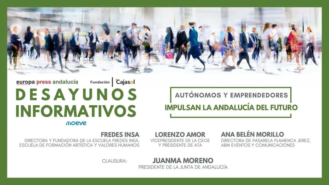 
<p>    JEREZ DE LA FRONTERA (C&Aacute;DIZ), 14 (EUROPA PRESS)    </p>
<p>   Europa Press Andaluc&iacute;a organiza este lunes 15 de diciembre en Jerez de la Frontera (C&aacute;diz) de la mano de la Fundaci&oacute;n Cajasol y con el patrocinio de Moeve una nueva edici&oacute;n de sus encuentros informativos titulado 'Aut&oacute;nomos y emprendedores impulsan la Andaluc&iacute;a del futuro' que ser&aacute; clausurado por el presidente de la Junta de Andaluc&iacute;a, Juanma Moreno.</p>
<p>   El foro empezar&aacute; a las 10.00 horas en los Museos de la Atalaya de Jerez con un mensaje de bienvenida del presidente de la Fundaci&oacute;n Cajasol, Antonio Pulido, y la presentaci&oacute;n del acto a cargo de la alcaldesa de Jerez y presidenta de la Federaci&oacute;n Espa&ntilde;ola de Municipios y Provincias (FEMP), Mar&iacute;a Jos&eacute; Garc&iacute;a Pelayo.</p>
<p>   A continuaci&oacute;n tendr&aacute; lugar un coloquio con la participaci&oacute;n del presidente de la Federaci&oacute;n Nacional de Asociaciones de Aut&oacute;nomos (ATA) y vicepresidente de CEOE, Lorenzo Amor; la directora y fundadora de la Escuela Fredes Insa de formaci&oacute;n art&iacute;stica y valores humanos, Fredes Insa; y la directora de Pasarela Flamenca de Jerez, ABM Eventos y Comunicaciones, Ana Bel&eacute;n Morillo.</p>
<p>   El encuentro informativo ser&aacute; clausurado con una intervenci&oacute;n a cargo del presidente de la Junta de Andaluc&iacute;a, Juanma Moreno. El evento podr&aacute; seguirse en directo en las redes sociales de Europa Press Andaluc&iacute;a, en el canal de Youtube en el enlace '<a target="_blank" href="https://www.youtube.com/live/A9NlYSkDUnA">https://www.youtube.com/live/A9NlYSkDUnA</a>', y por la p&aacute;gina de Facebook y el perfil de Twitter.</p>
<p>M&Aacute;S DE 110 EDICIONES</p>
<p>   Los desayunos informativos de Europa Press Andaluc&iacute;a superan las 110 ediciones desde su estreno en enero de 2014, y por este foro han pasado los principales referentes pol&iacute;ticos, econ&oacute;micos y sociales no s&oacute;lo de Andaluc&iacute;a, sino del conjunto de Espa&ntilde;a.</p>
<p>   Desde su inicio, esta tribuna ha dado voz a expresidentes del Gobierno como Felipe Gonz&aacute;lez y Jos&eacute; Luis Rodr&iacute;guez Zapatero, exvicepresidentes como Alfonso Guerra o ministros como F&aacute;tima B&aacute;&ntilde;ez, Rafael Catal&aacute;, &Iacute;&ntilde;igo de la Serna, Mar&iacute;a Jes&uacute;s Montero o Juan Carlos Campo.</p>
<p>   Tambi&eacute;n han tenido la oportunidad de exponer en este marco sus proyectos los l&iacute;deres de los principales partidos nacionales como Pedro S&aacute;nchez (PSOE), Pablo Casado (PP), Albert Rivera (Ciudadanos) o Alberto Garz&oacute;n (IU), adem&aacute;s de representantes del &aacute;mbito econ&oacute;mico como Antonio Garamendia, presidente de CEOE; Lorenzo Amor, presidente de ATA; o Javier Targhetta, de Atlantic Copper.</p>
<p>   En los &uacute;ltimos a&ntilde;os, 'Los Desayunos de Europa Press Andaluc&iacute;a' fueron adem&aacute;s protagonistas de tres campa&ntilde;as electorales auton&oacute;micas, en 2015, 2018 y 2022. En todas ellas cont&oacute; con la presencia de los candidatos a la Presidencia de la Junta de los principales partidos, Juanma Moreno, Juan Espadas, Susana D&iacute;az, Juan Mar&iacute;n, Teresa Rodr&iacute;guez, Inmaculada Nieto y Antonio Ma&iacute;llo.</p>
      