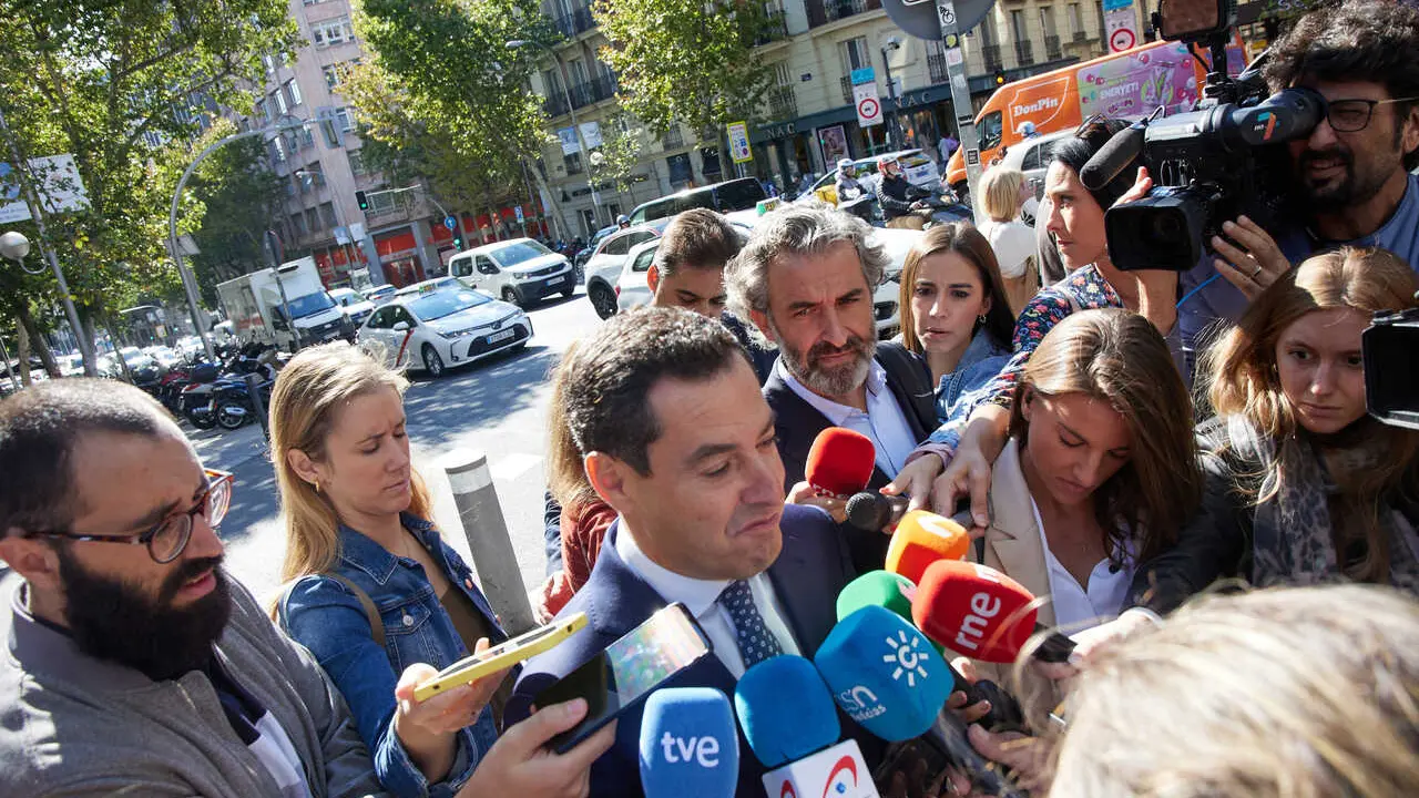 Archivo - El presidente de la Junta de Andaluc&iacute;a, Juanma Moreno, en Madrid (Fotograf&iacute;a de Archivo)