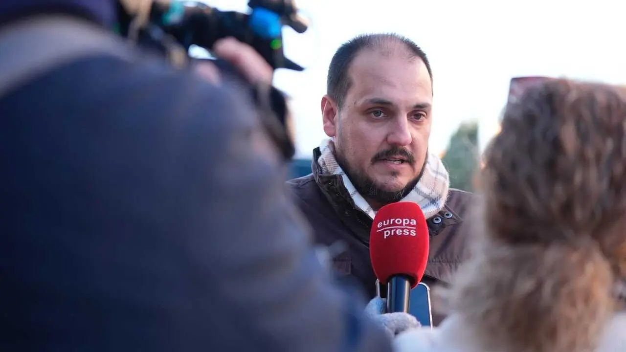 El alcalde de Adamuz, Rafael &Aacute;ngel Moreno, atiende a Europa Press Televisi&oacute;n.