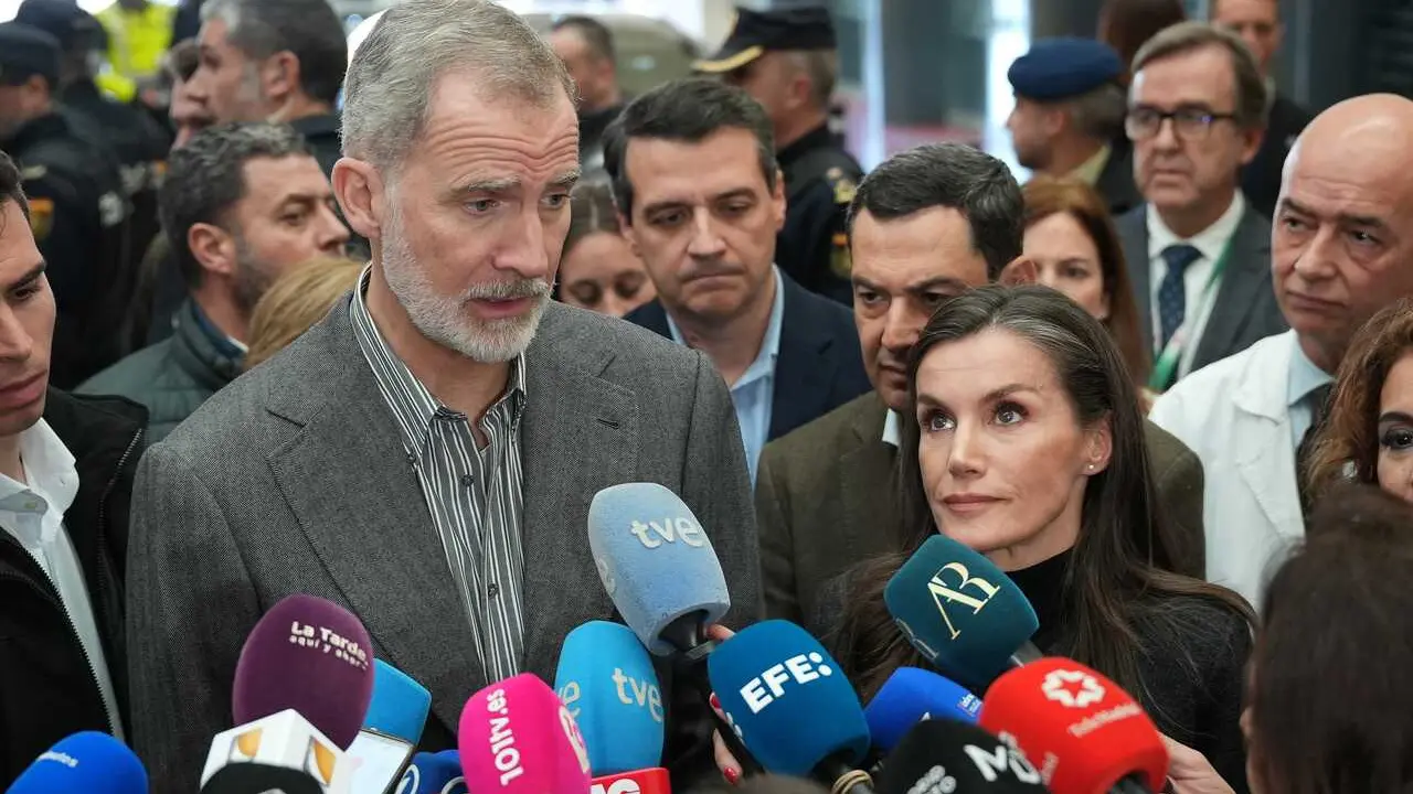 El Rey de Espa&ntilde;a, Felipe VI, atiende a los medios tras visitar el Hospital Universitario Reina Sof&iacute;a de C&oacute;rdoba, para interesarse por los heridos y sus familiares, se trata del centro hospitalario que acoge al mayor n&uacute;mero de heridos en el siniestro ferro