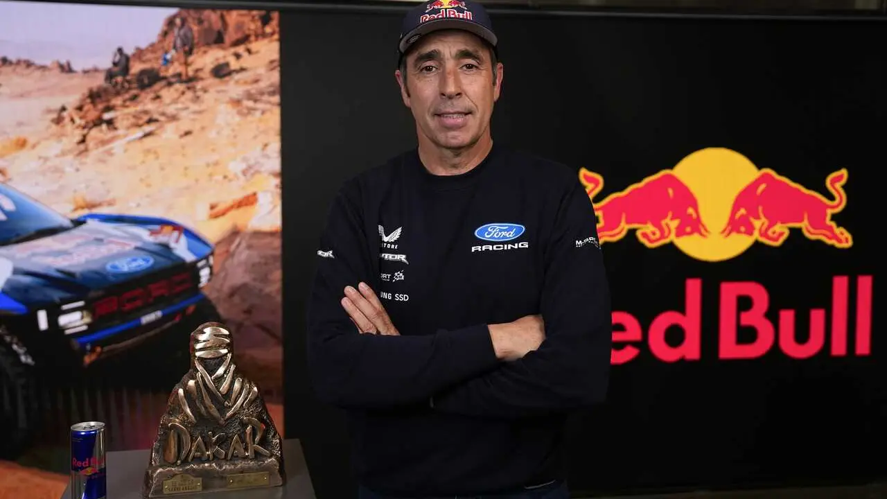 Nani Roma attends an interview to Europa Press after winning the second place at the Red Bull building on January 21, 2026, in Madrid, Spain.