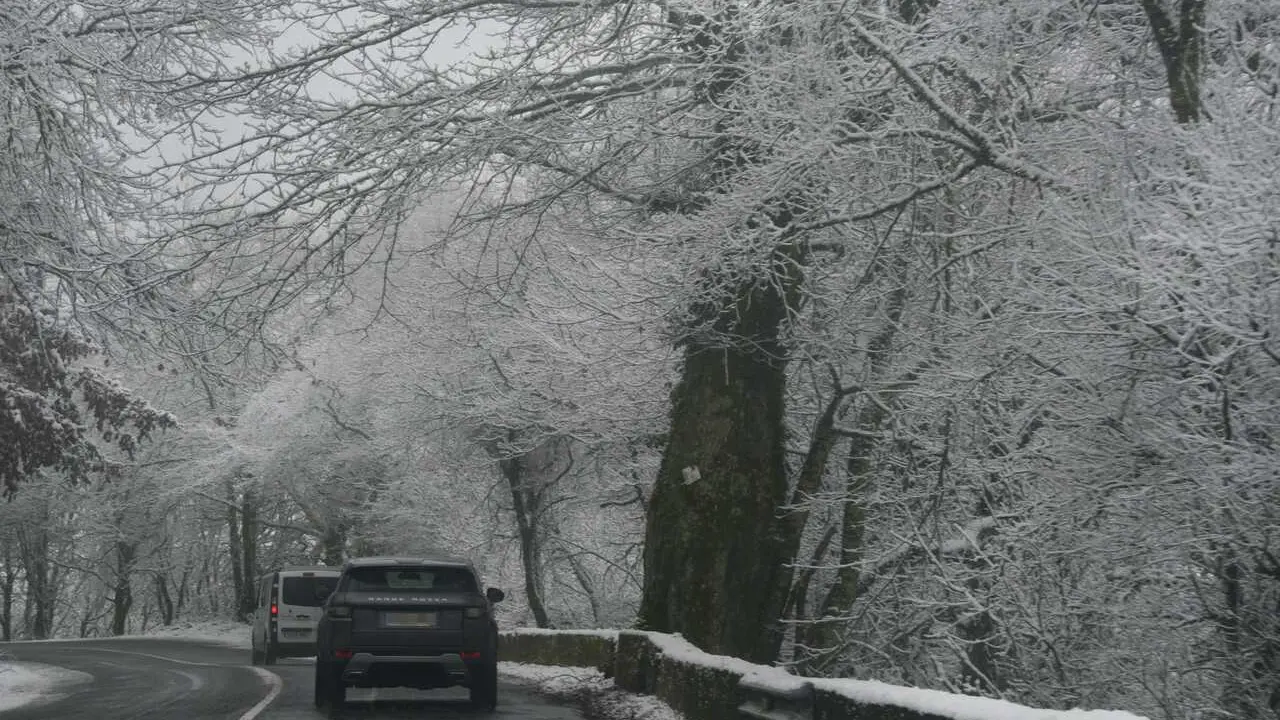 Nevada ca&iacute;da en Maceda, a 23 de enero de 2026, en Ourense
