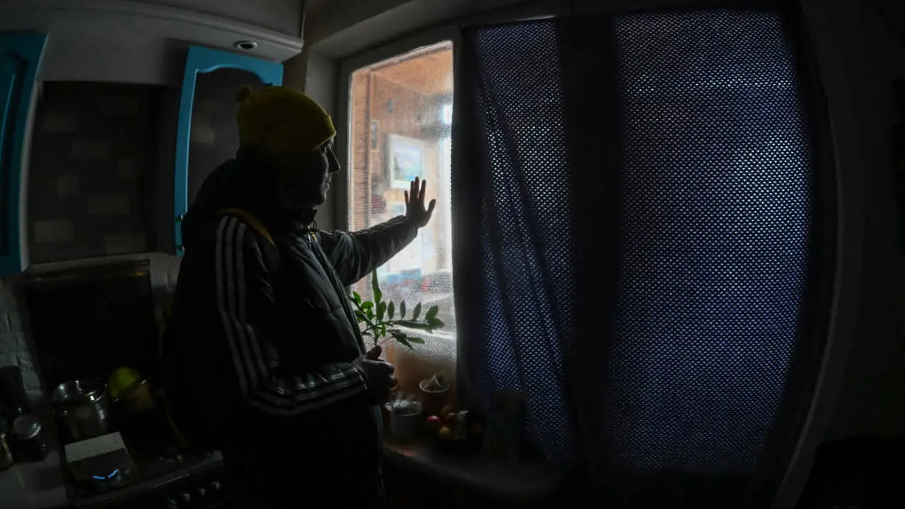 Imagen de archivo de ataques rusos contra Kiev (Ucrania)