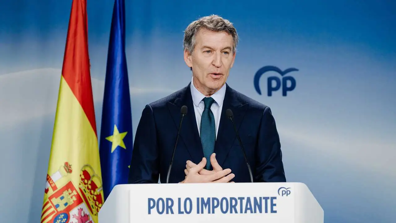 El presidente del Partido Popular, Alberto N&uacute;&ntilde;ez Feij&oacute;o, durante una rueda de prensa, en la sede del PP, a 23 de enero de 2026, en Madrid (Espa&ntilde;a). 