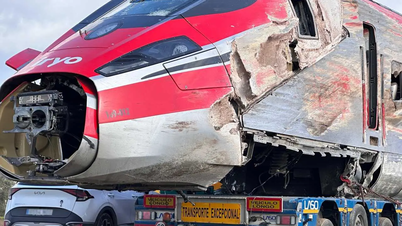 Uno de los vagones del tren Iryo accidentado en Adamuz (C&oacute;rdoba)