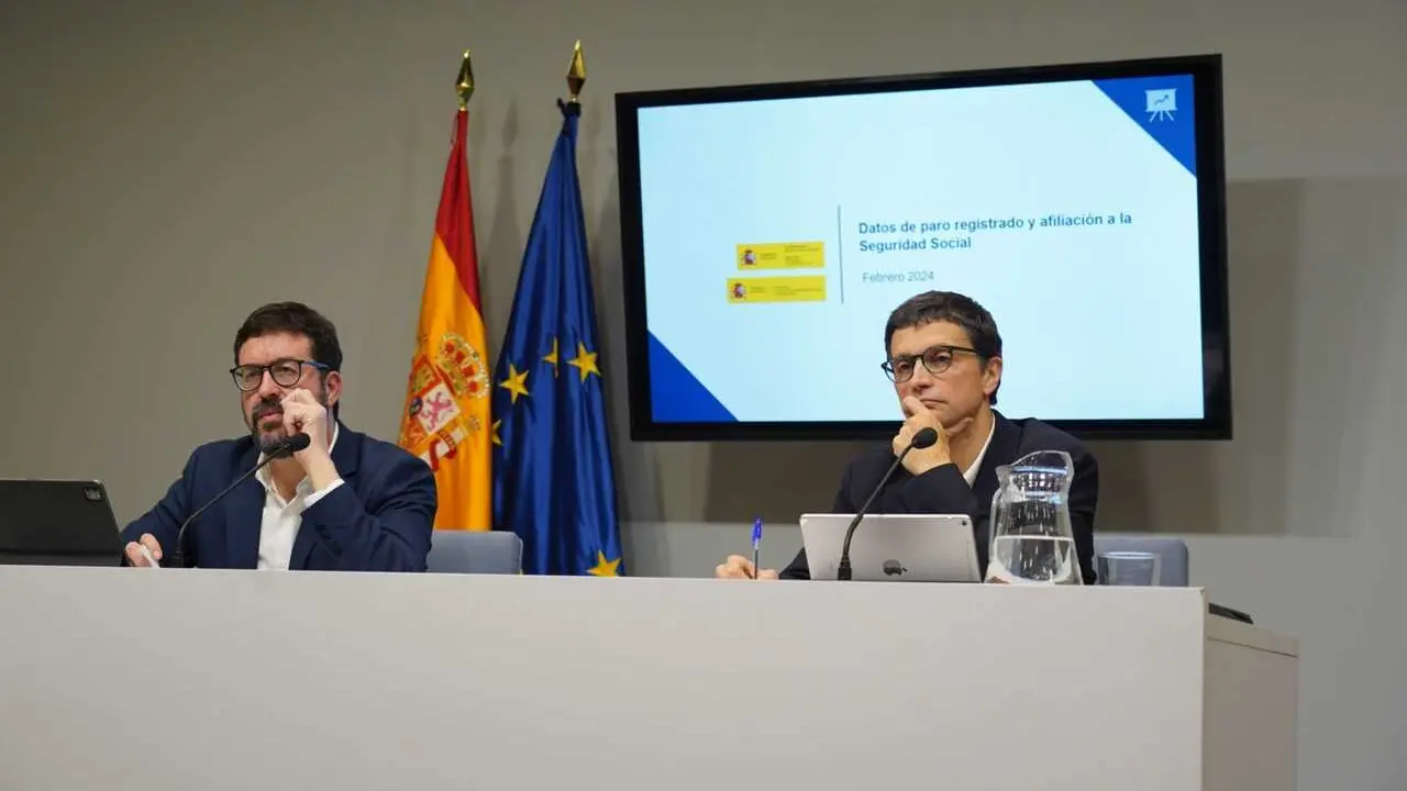 Archivo - Los secretarios de Estado de Trabajo, Joaqu&iacute;n P&eacute;rez Rey, y de Seguridad Social y Pensiones, Borja Su&aacute;rez.