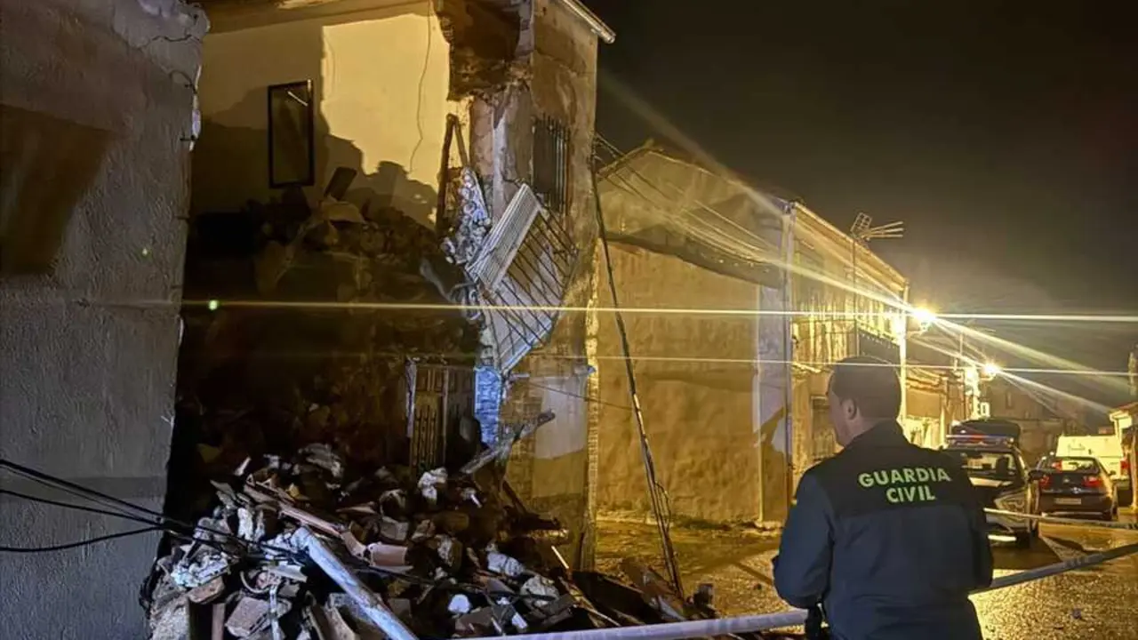 Imagen de la vivienda derrumbada.