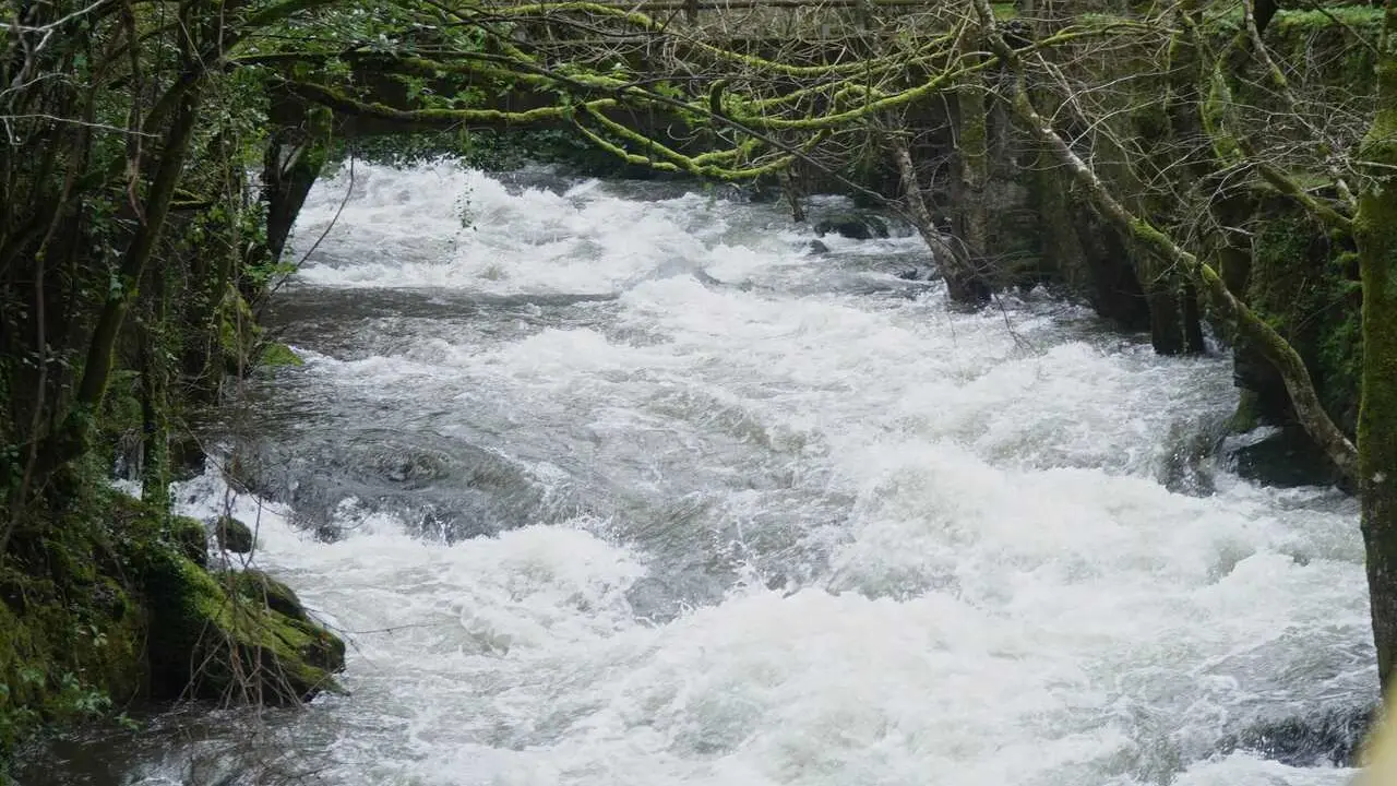 La cascada de Fervenza de Belelle (A Coru&ntilde;a) durante la borrasca que afecta a Galicia, a 27 de enero de 2026, en Neda, A Coru&ntilde;a, Galicia (Espa&ntilde;a). El 112 Galicia registr&oacute;, hasta las 08.00 horas de este martes, m&aacute;s de 800 incidencias relacionadas con la me