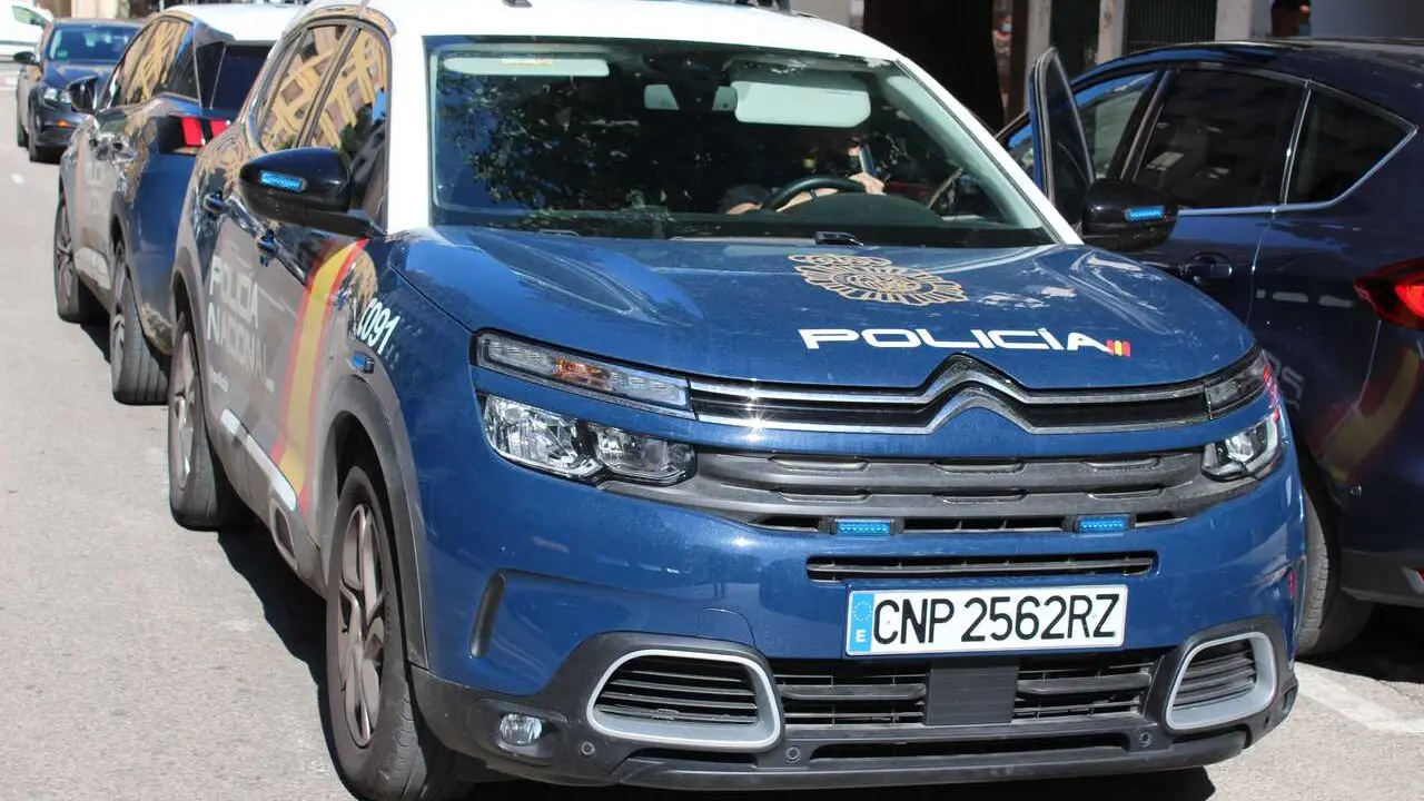 Archivo - Veh&iacute;culo de la Polic&iacute;a Nacional en Val&egrave;ncia