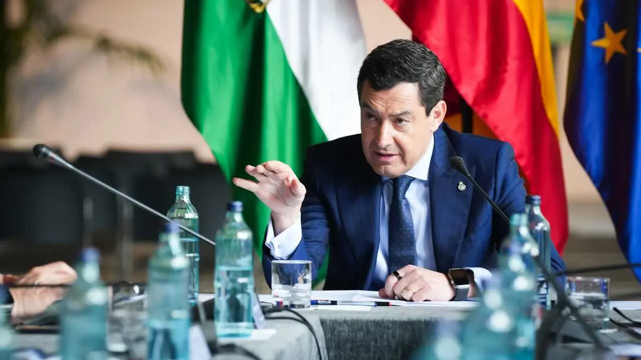 El presidente de la Junta de Andaluc&iacute;a, Juanma Moreno, en una imagen de archivo en el Palacio de San Telmo