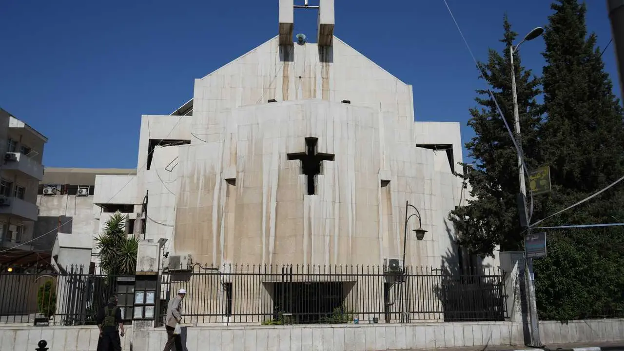 Archivo - La Iglesia Mar Elias, en Damasco, Siria, donde se produjo un atentado el 22 de junio de 2025 que dej&oacute; 25 personas fallecidas.