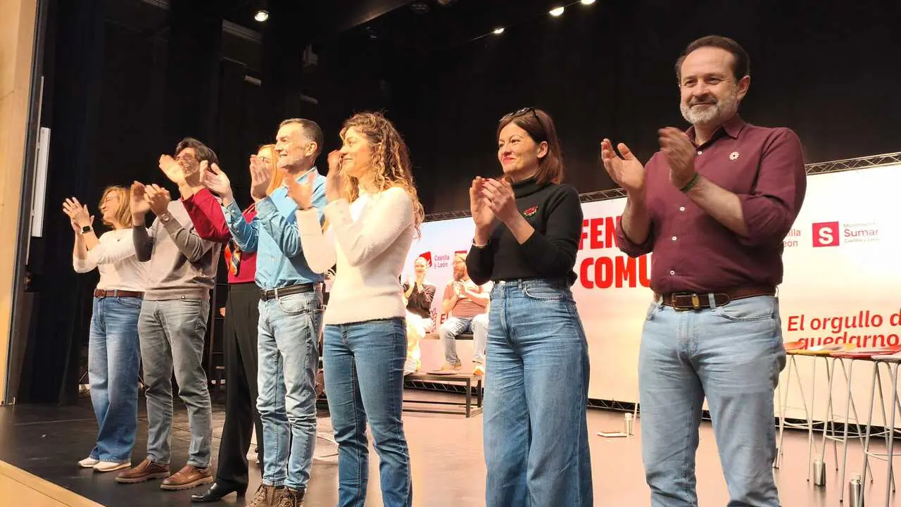 Candidatos nacionales de los partidos que forman la coalici&oacute;n En Com&uacute;n respaldan a los candidatos de Castilla y Le&oacute;n en Valladolid.