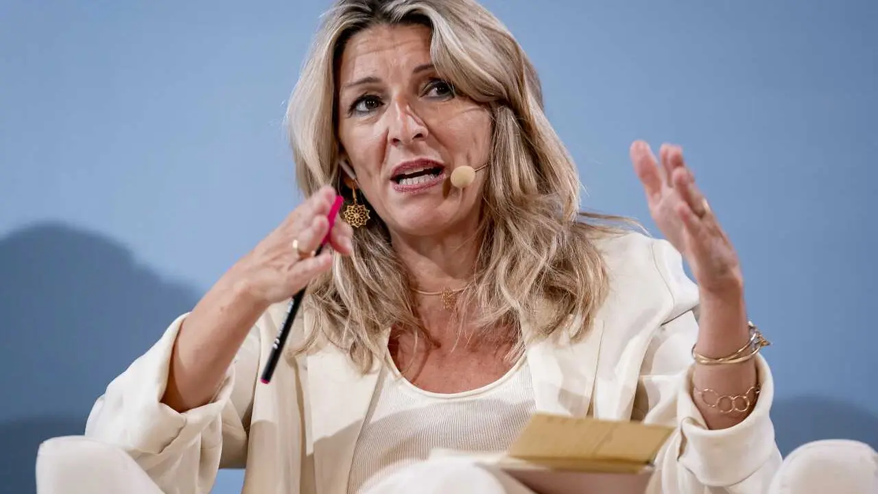 Archivo - La vicepresidenta segunda y ministra de Trabajo, Yolanda D&iacute;az, durante una reuni&oacute;n con ministros de Trabajo europeos, eurodiputados y expertos, en el Palacio de Zurbano, a 9 de mayo de 2024, en Madrid (Espa&ntilde;a).