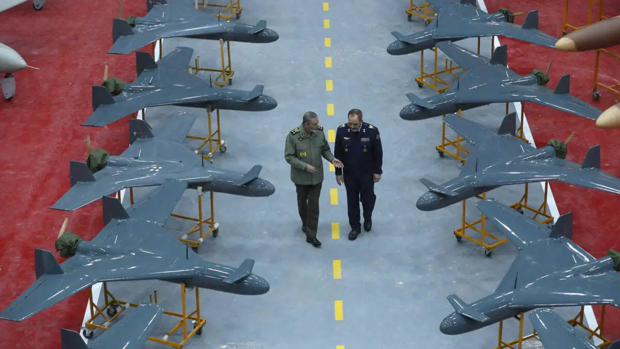 Archivo - Ceremonia de presentaci&oacute;n de 1.000 nuevos drones iran&iacute;es en enero de 2025