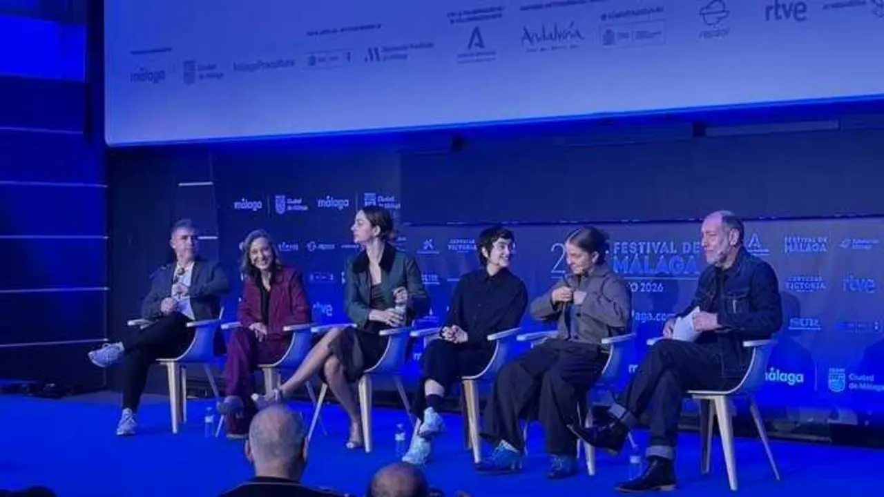 Imagen de la rueda de prensa del largometraje 'Yo no morir&eacute; de amor' que ha resultado ganador de la Biznaga de Oro a la mejor pel&iacute;cula espa&ntilde;ola en el Festival de M&aacute;laga 2026.