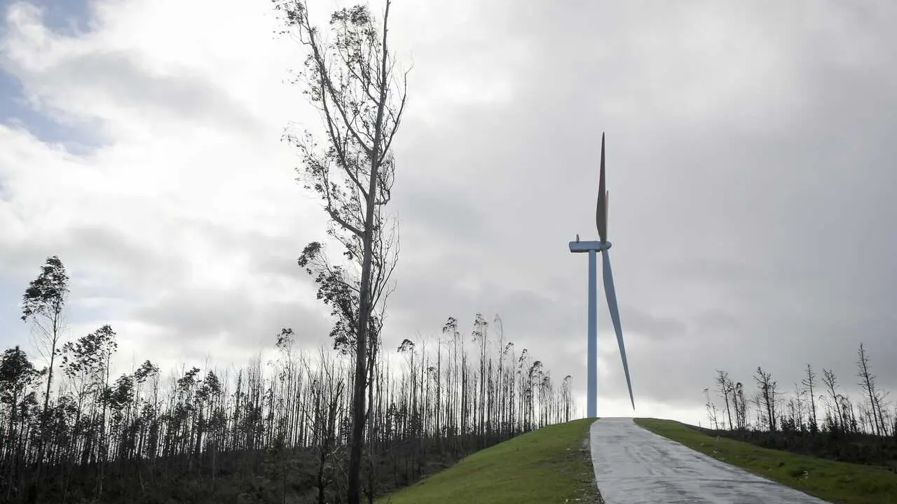 Parque e&oacute;lico de Mondego, a 19 de febrero de 2026, entre Ribadeo y Trabada, Lugo, Galicia (Espa&ntilde;a). 