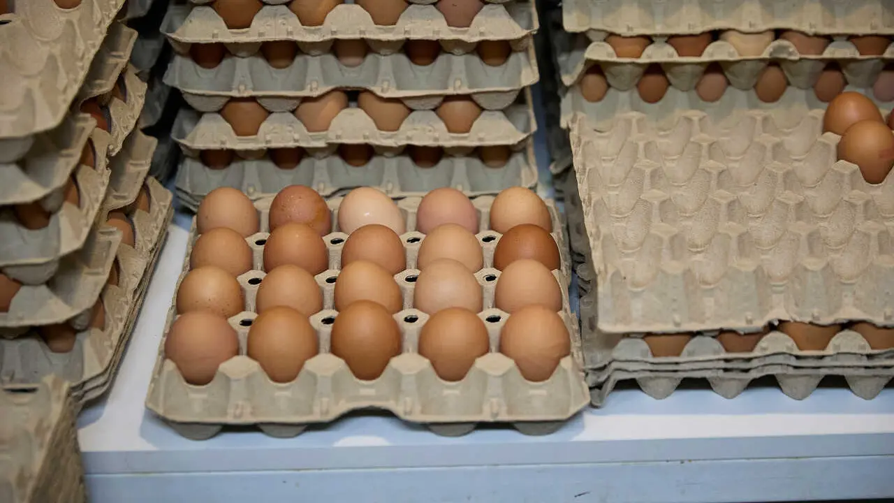 Archivo - Huevos en una tienda 