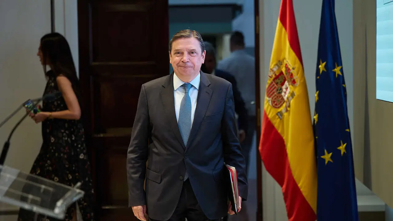 Archivo - El ministro de Agricultura, Pesca y Alimentaci&oacute;n, Luis Planas, durante una rueda de prensa  