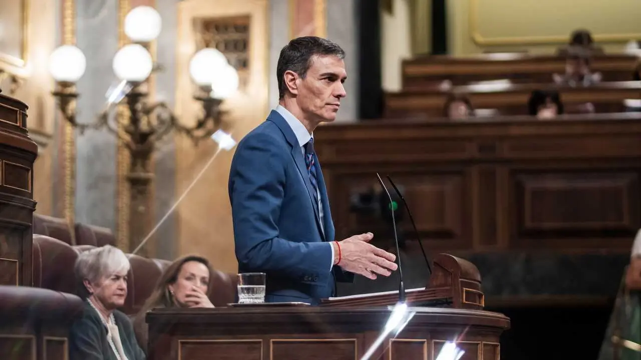 El presidente del Gobierno, Pedro S&aacute;nchez, interviene durante una sesi&oacute;n de control al Gobierno, en el Congreso, a 25 de marzo de 2026, en Madrid (Espa&ntilde;a).