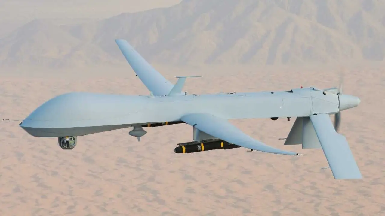 Dron MQ-1 Predator, modelo utilizado en operaciones de vigilancia y se&ntilde;alado por Ir&aacute;n como abatido sobre Isfah&aacute;n.