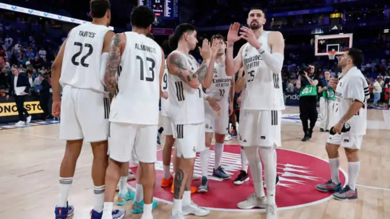 Real Madrid celebrando su victoria