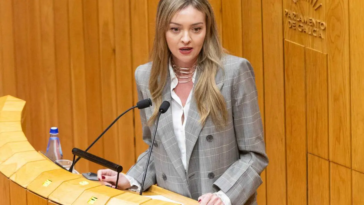 Archivo - La conselleira de Pol&iacute;tica Social e Igualdade, Fabiola Garc&iacute;a, en el pleno del Parlamento.