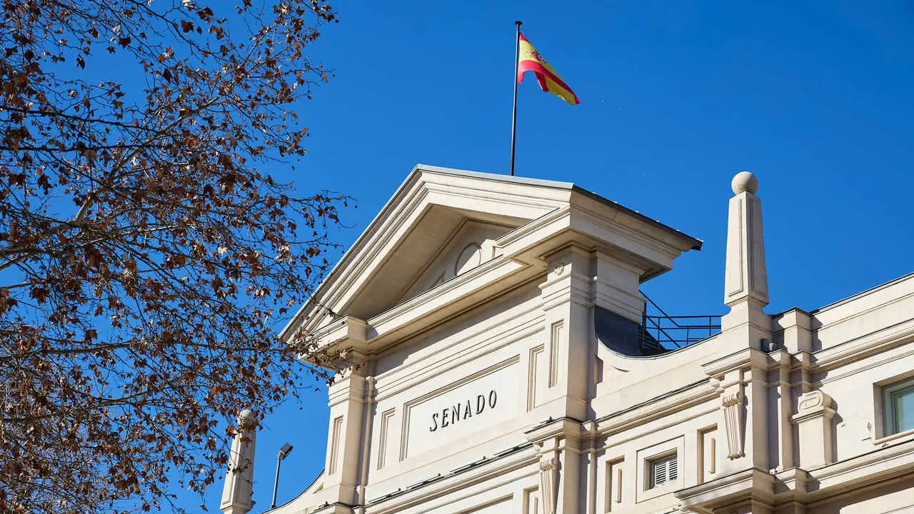 Archivo - Fachada del Palacio del Senado, a 14 de enero de 2025, en Madrid (Espa&ntilde;a).