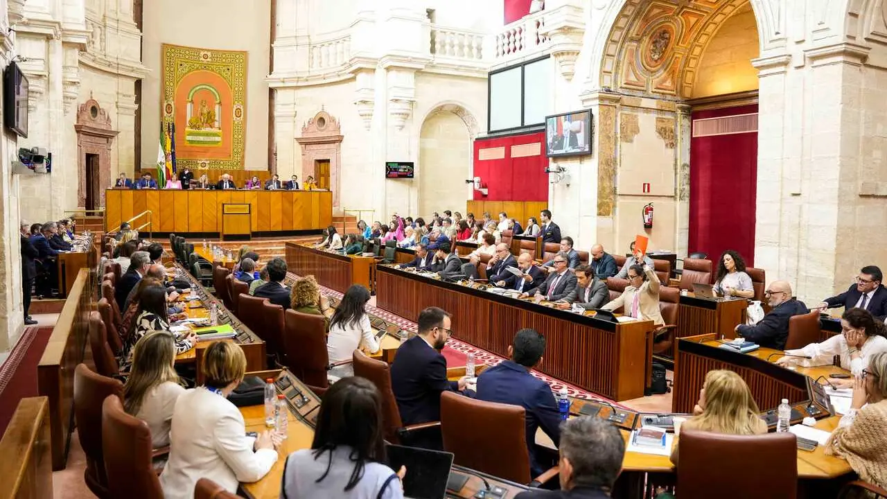 Archivo - Imagen del Pleno del Parlamento andaluz durante una votaci&oacute;n. (Foto de archivo).