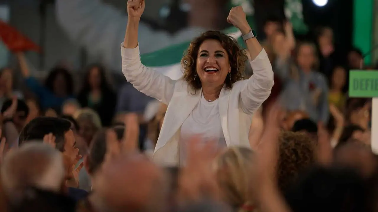 La secretaria general del PSOE de Andaluc&iacute;a y candidata a la Presidencia de la Junta de Andaluc&iacute;a, Mar&iacute;a Jes&uacute;s Montero, este domingo en Gibrale&oacute;n.