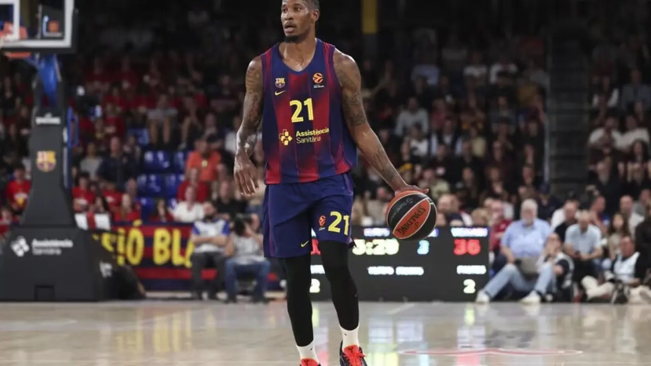 El jugador del Bar&ccedil;a, Will Clyburn en un partido de Euroliga