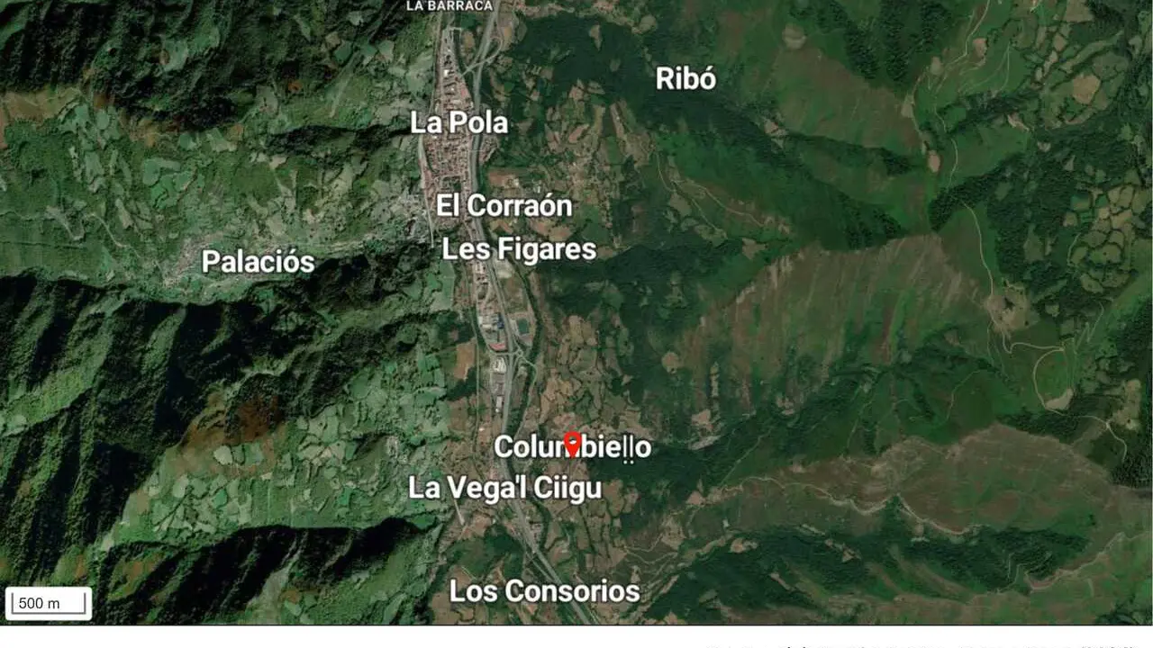 Localidad del suceso en Lena