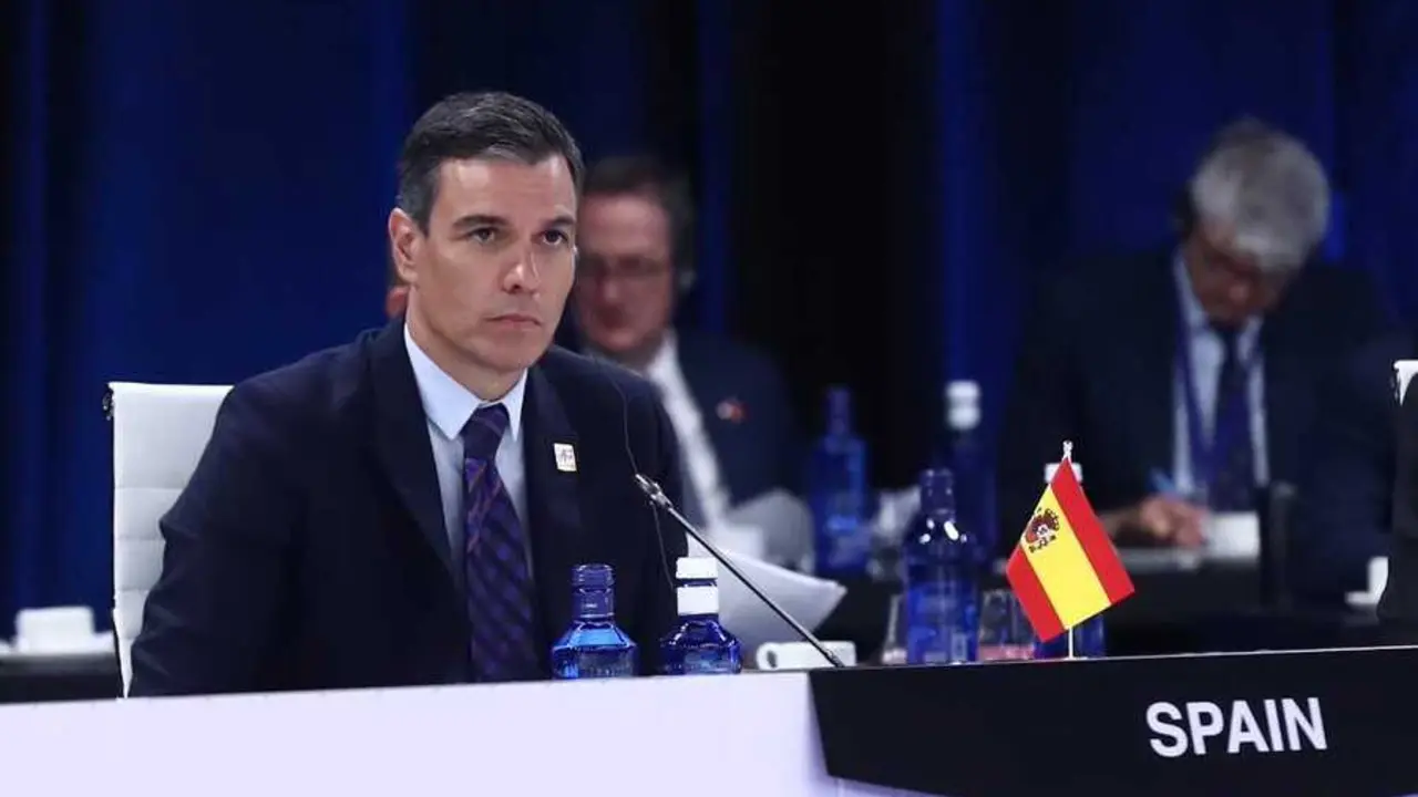 Archivo - El presidente del Gobierno, Pedro S&aacute;nchez, durante la cumbre de la OTAN.