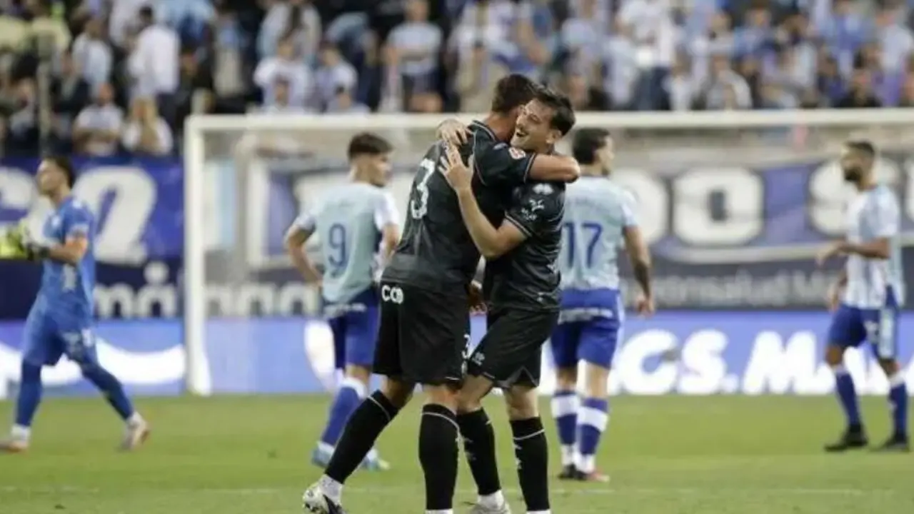 Celebraci&oacute;n de gol del Castell&oacute;n en La Rosaleda